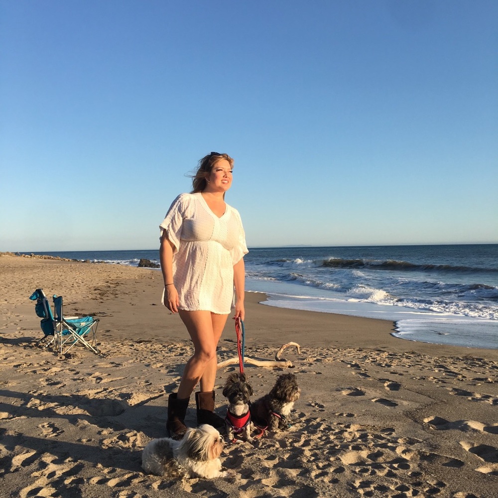 Off white tunic beach cover up mini dress